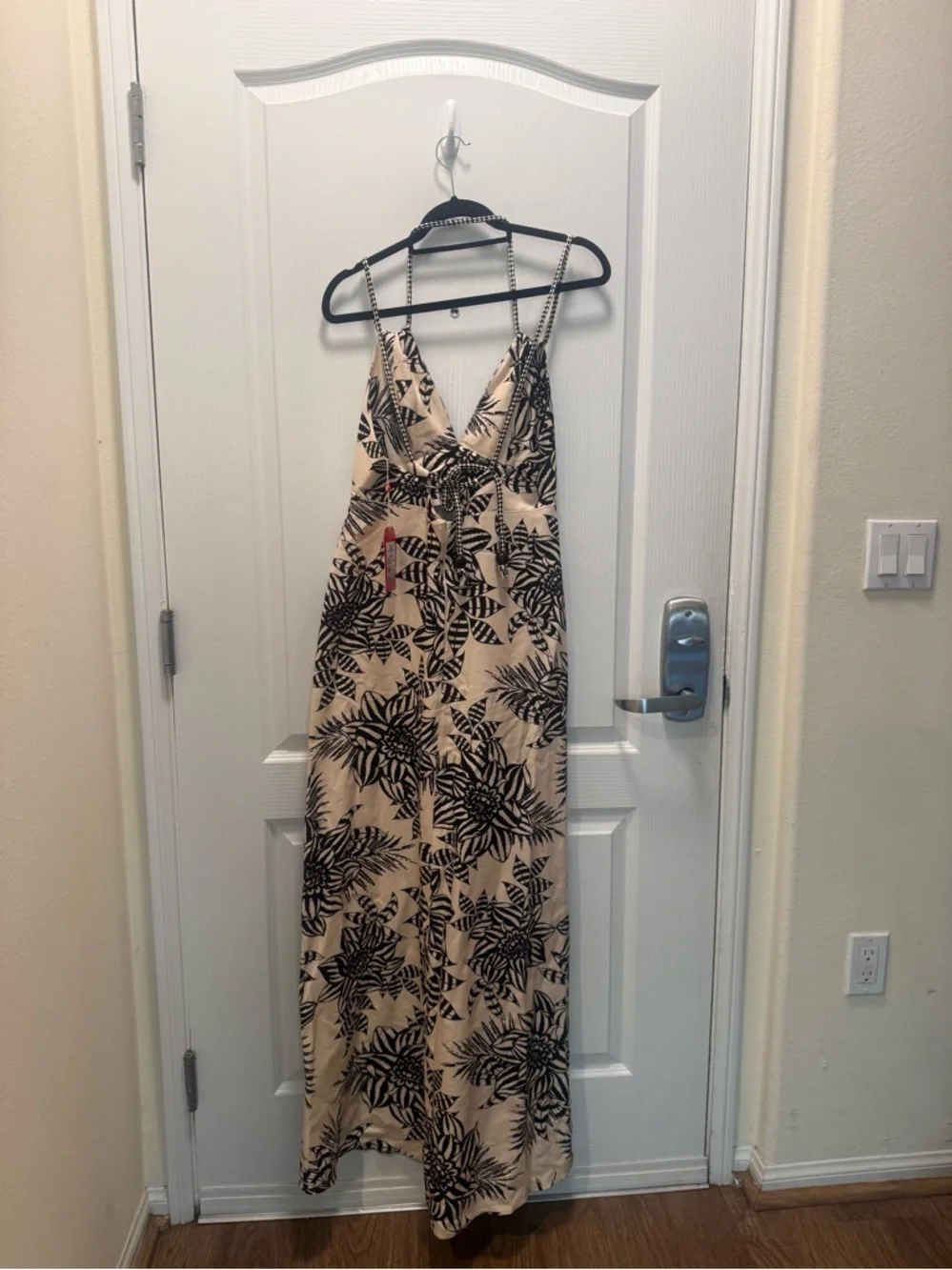 CaCay Carajas Printed Long Dress in Black Floral Print Maxi Dress size S NWT - Picture 6 of 7